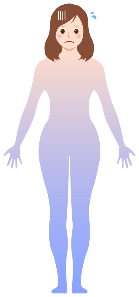 代謝が落ちたと悩む女性